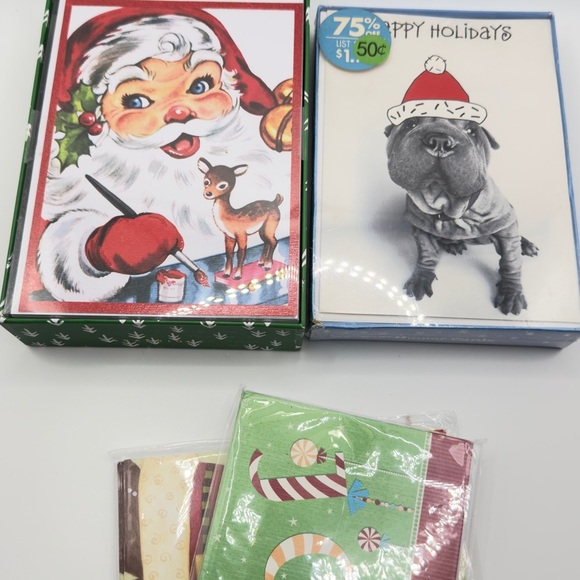 Sealed Holiday Card Lot of 49 Santa, JOY, Party City, Envelopes | Scrapbook - Picture 16 of 16